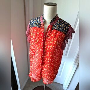 NWT Sandy & Sid Multi-Floral Print Blouse